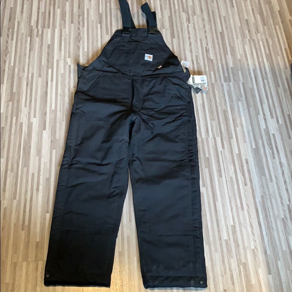 Carhartt Flame-Resistant Quilted Overalls, Black